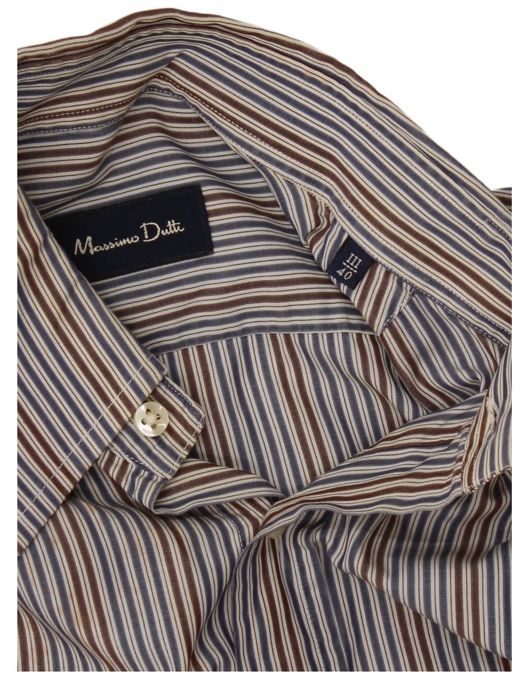 Massimo Dutti Chemise Homme Taille 40 Bleu Moyen Rayé