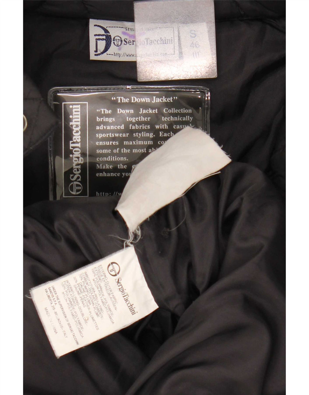 Sergio Tacchini Veste matelassée pour homme IT 46 Small Noir Polyamide