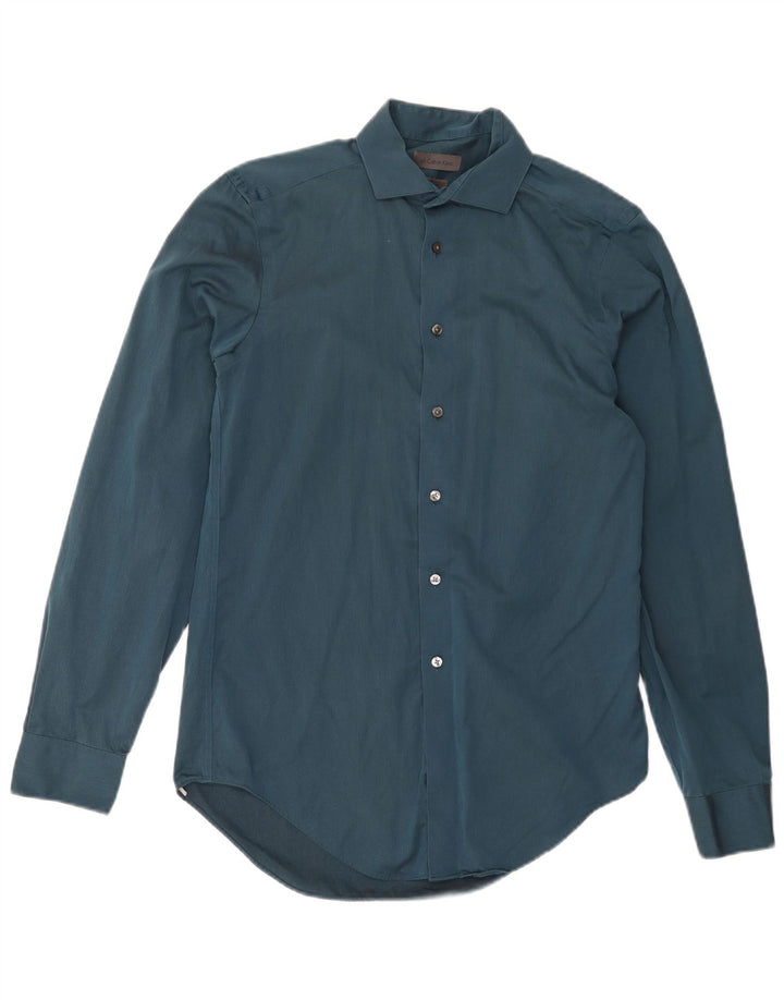 CALVIN KLEIN Chemise Slim Fit Homme Taille 15 Coton Bleu Moyen