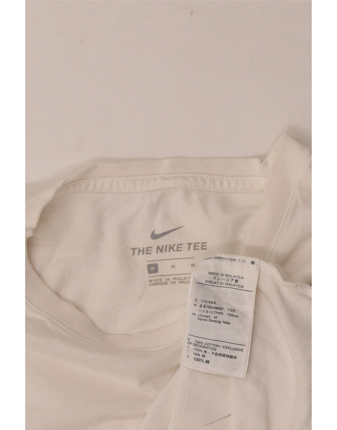 Nike T-Shirt Homme Blanc Moyen Coton