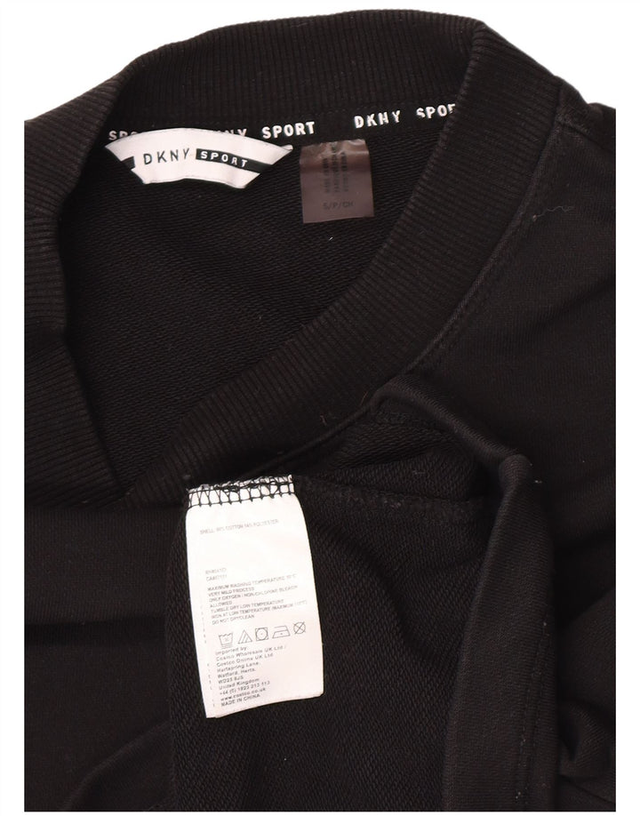 Dkny Sweat-shirt graphique surdimensionné pour femme UK 10 Petit coton noir