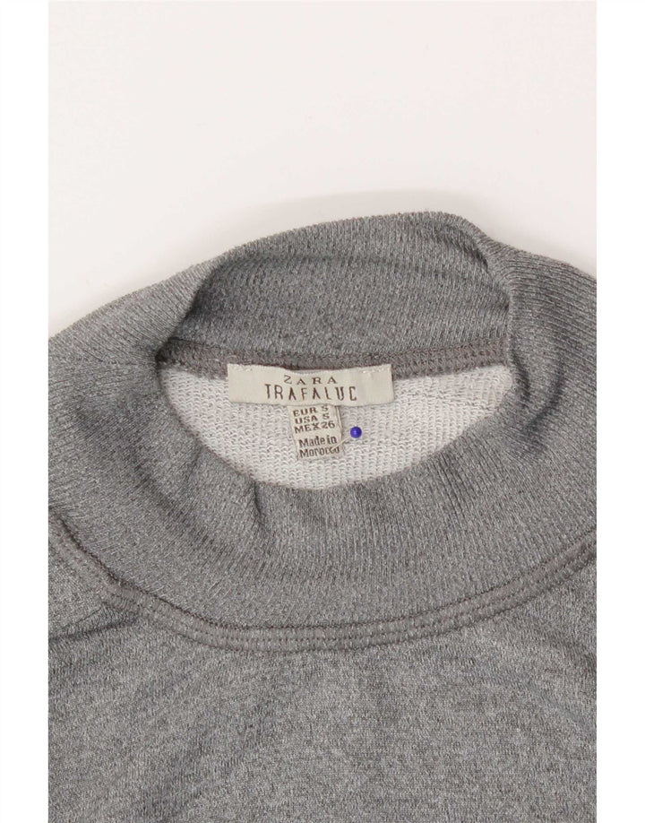 Zara Sweat-shirt surdimensionné graphique pour femme UK 10 Petit Gris