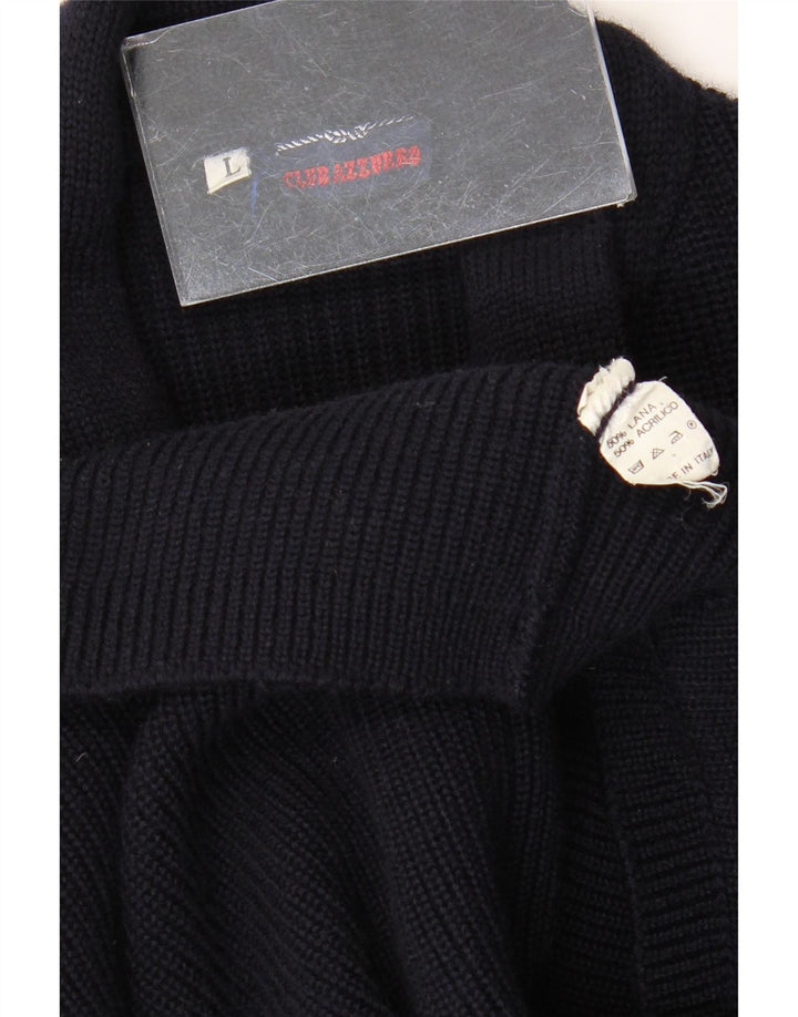 Azzurro Cardigan Homme Pull Large Bleu Marine Laine