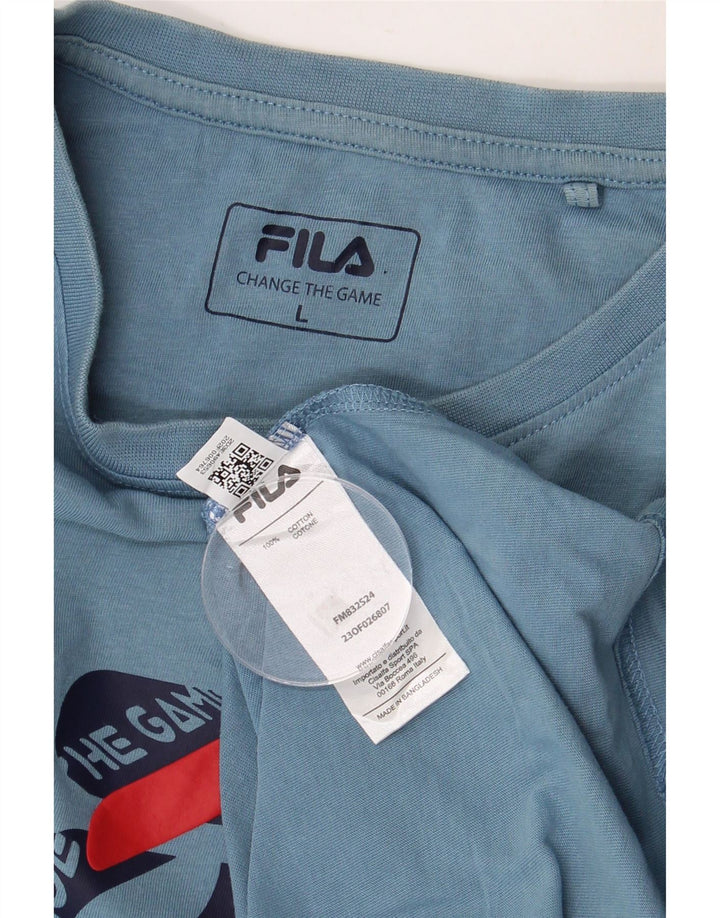 FILA T-Shirt Graphique Homme Grand Bleu Coton