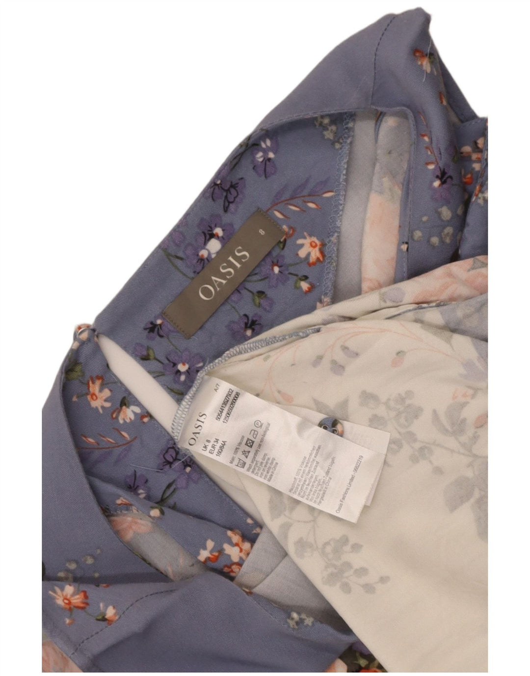 Oasis Chemisier sans manches pour femme UK 8 Petite viscose florale multicolore
