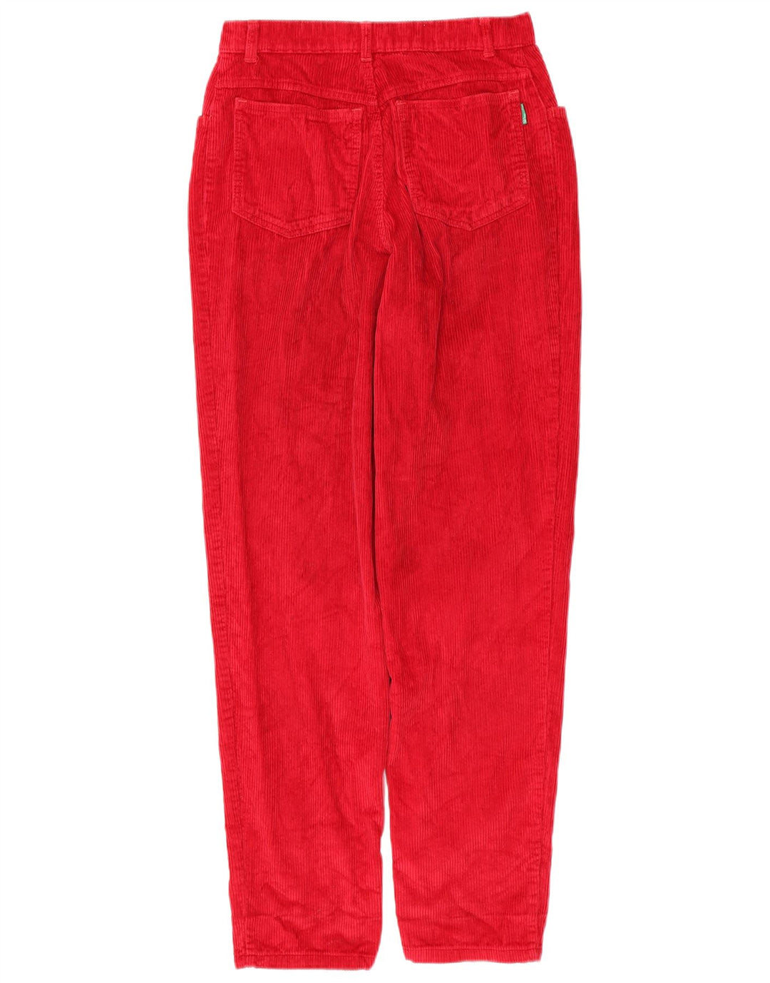 BENETTON Pantalon Fuselé Velours Côtelé Femme W29 L32 Coton Rouge