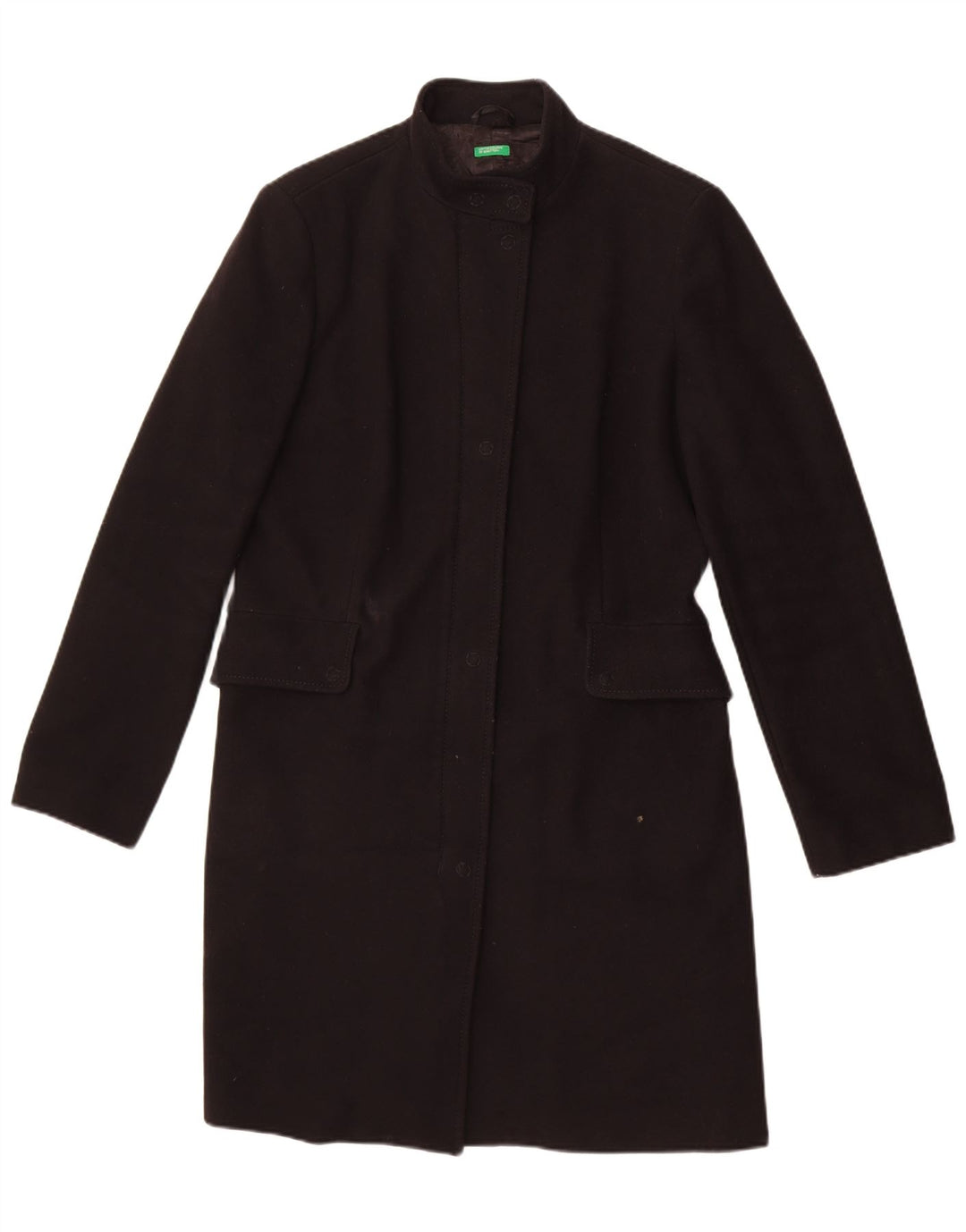 Benetton Pardessus Femme IT 46 Large Laine Noire