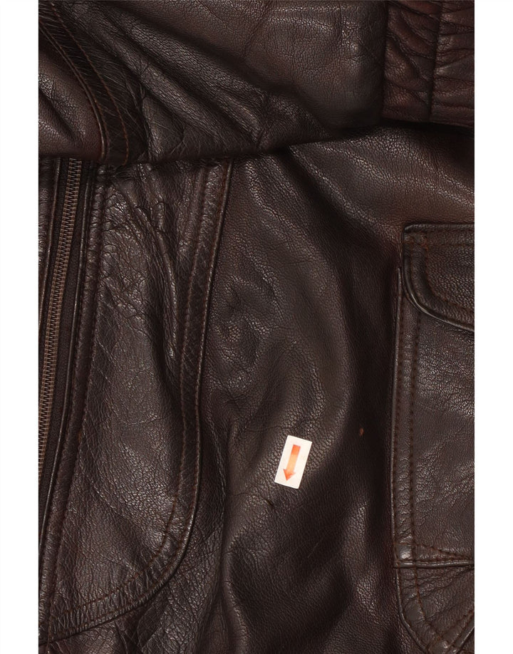 Milan Veste en cuir pour homme UK 40 Large Marron