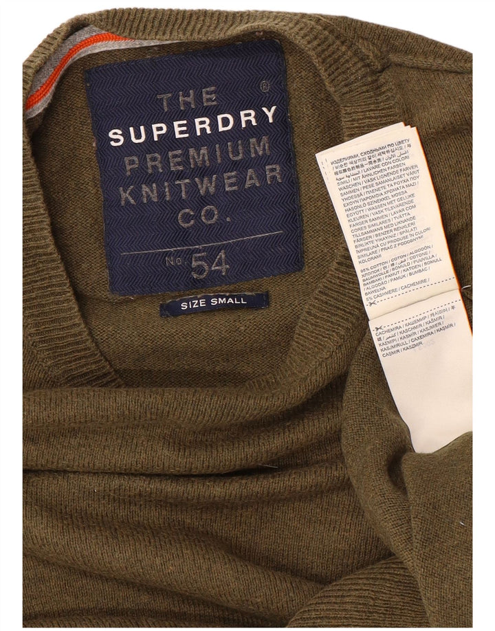 Superdry Pull ras du cou pour homme en coton kaki Petit