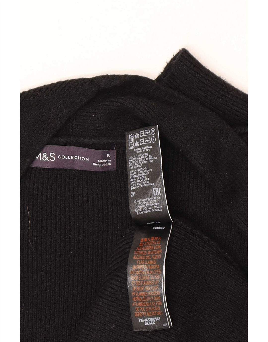 Marks & Spencer Pull cardigan long pour femme UK 10 Small Noir