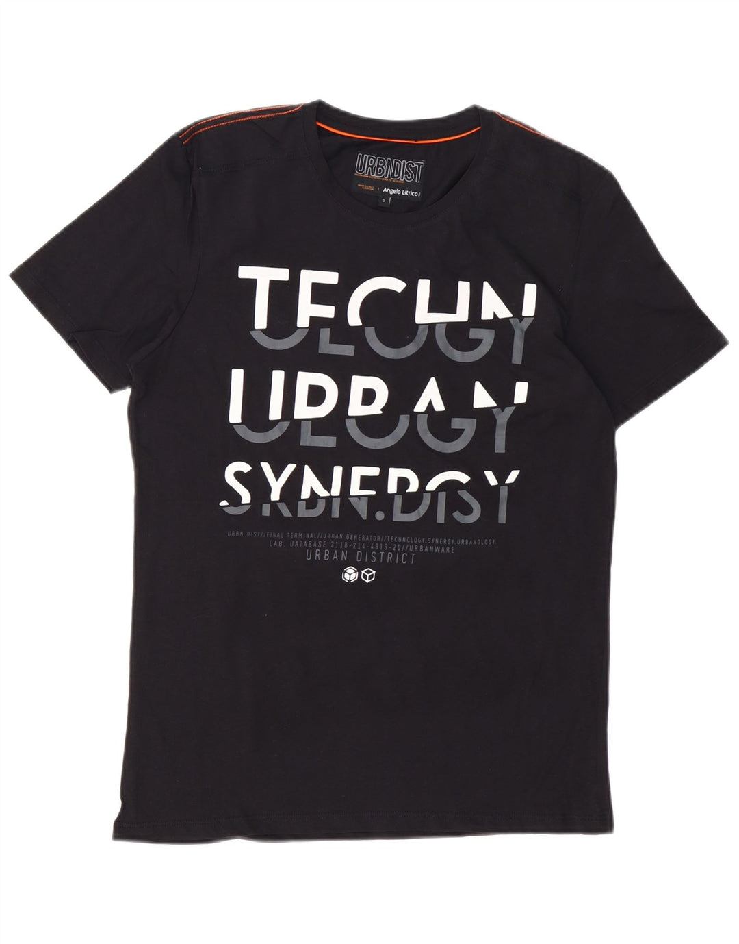 ANGELO LITRICO T-Shirt Graphique Homme Petit Noir Coton