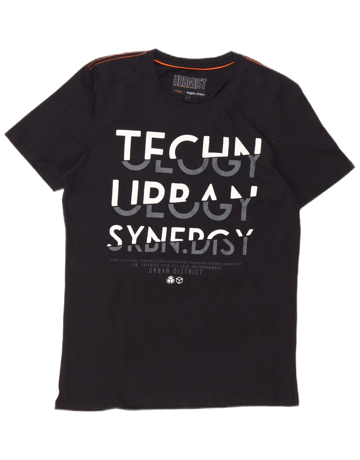 ANGELO LITRICO T-Shirt Graphique Homme Petit Noir Coton