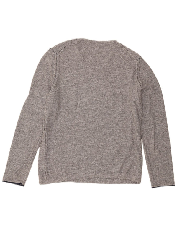 Hugo Boss Homme Pull col V XL Gris Coton