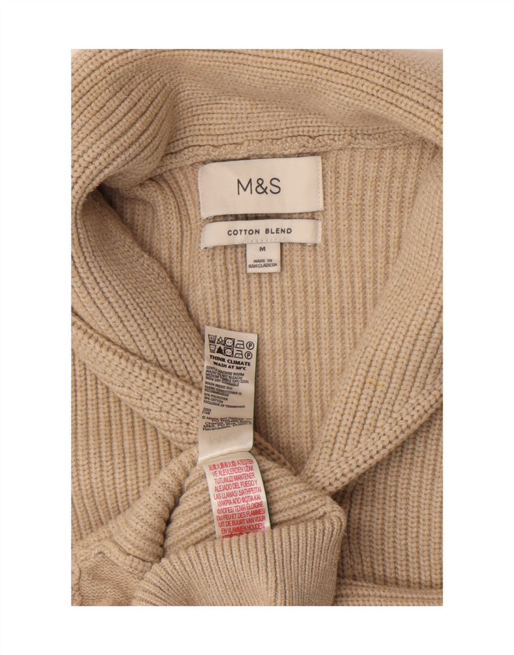 Marks & Spencer Pull Cardigan Homme Beige Moyen Polyester