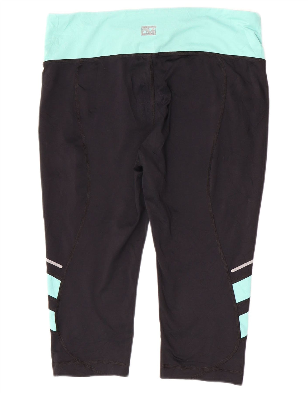 Fila Leggings Capri Femme UK 12 Noir Moyen Colorblock