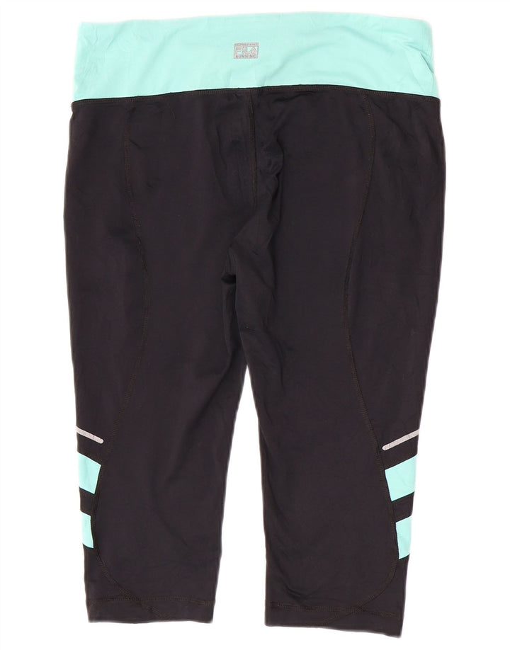 Fila Leggings Capri Femme UK 12 Noir Moyen Colorblock