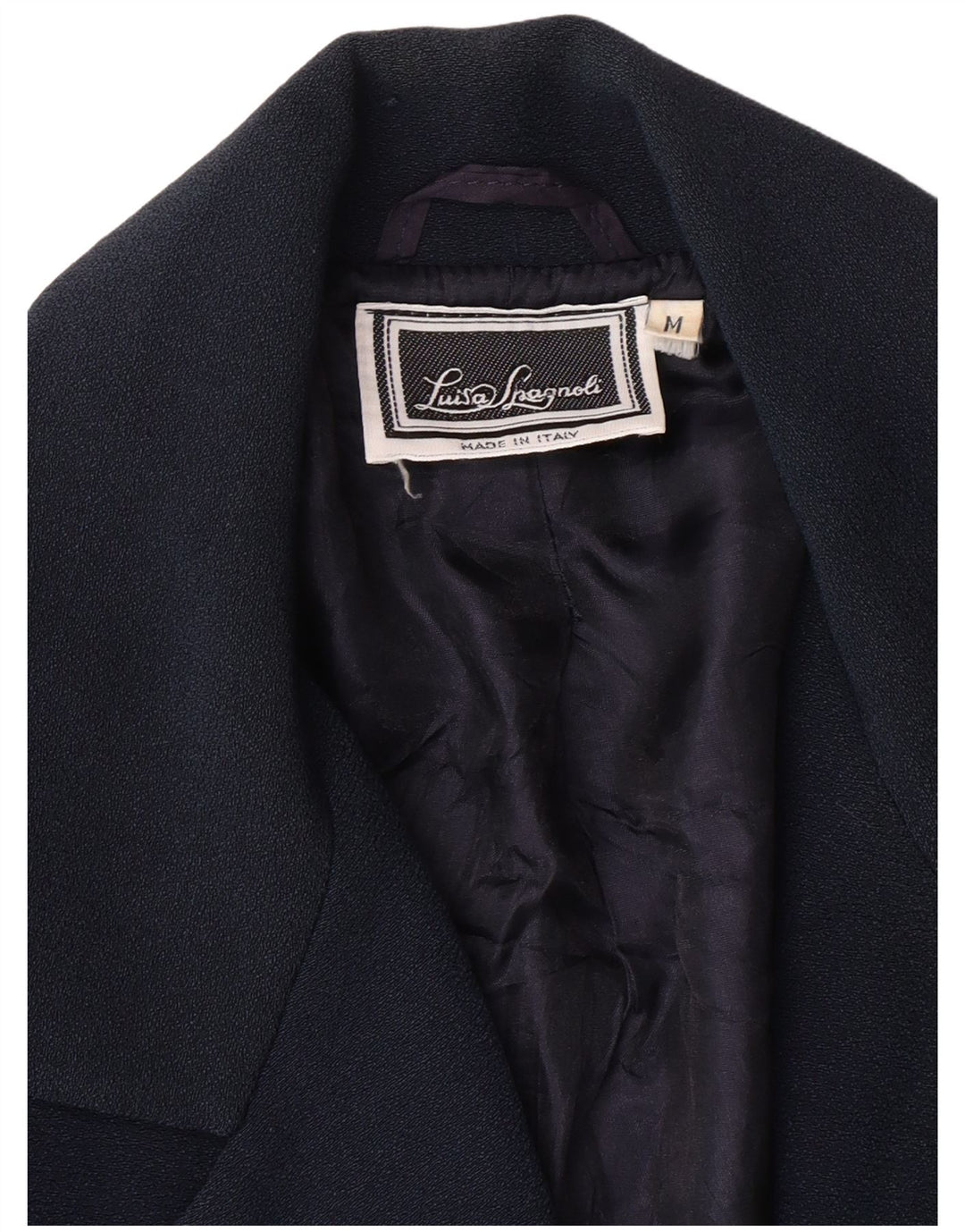 LUISA SPAGNOLI Veste blazer 3 boutons pour femme UK 14 Bleu marine moyen