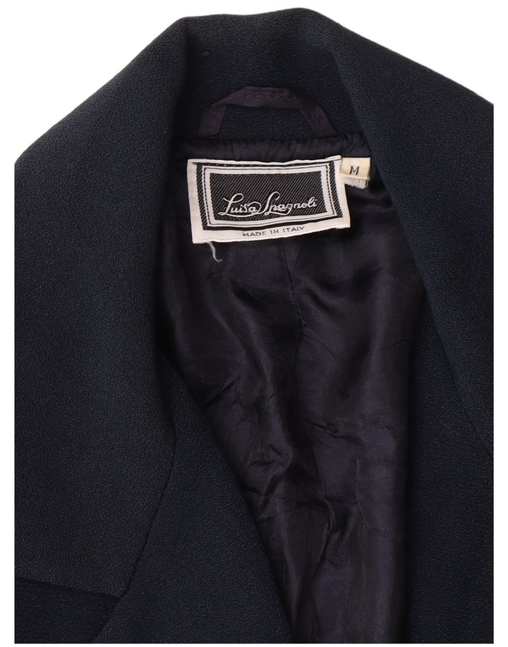 LUISA SPAGNOLI Veste blazer 3 boutons pour femme UK 14 Bleu marine moyen
