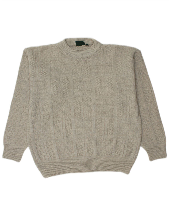 CASUALLAND Pull ras du cou pour homme, petit, gris, acrylique