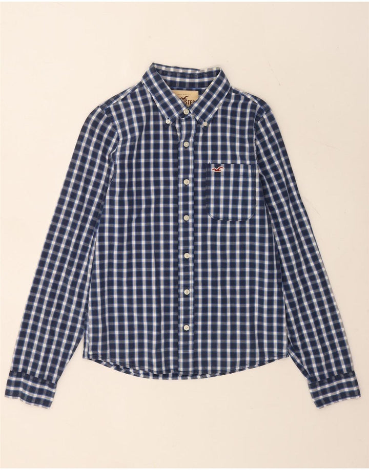Hollister Chemise Homme Bleu Moyen Vichy Coton
