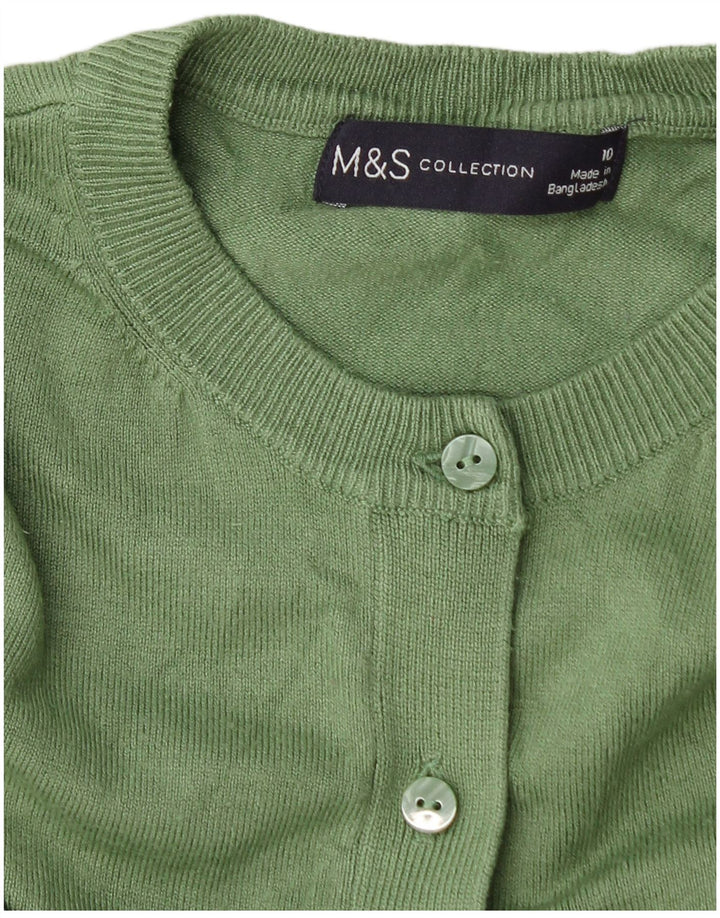 Marks & Spencer Pull Cardigan pour Femme UK 10 Petit Vert