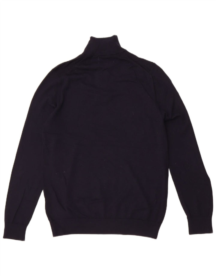 Marks & Spencer Pull Autograph Zip Neck Homme Bleu Marine Moyen