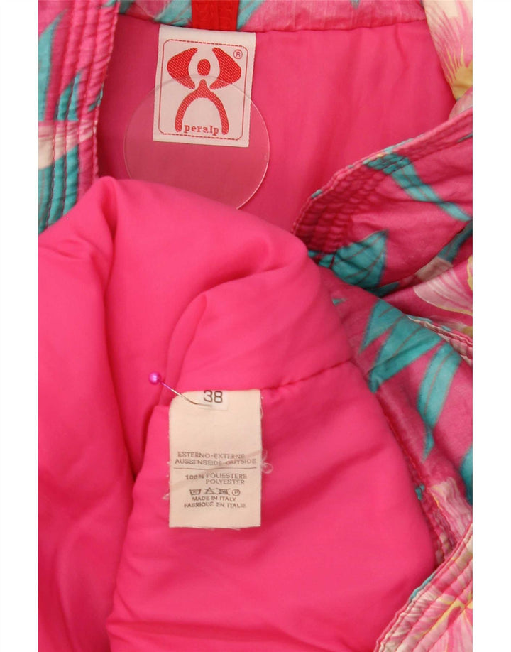 Peralp Veste de ski coupe-vent surdimensionnée pour femme IT 38 XS Rose Floral Polyester