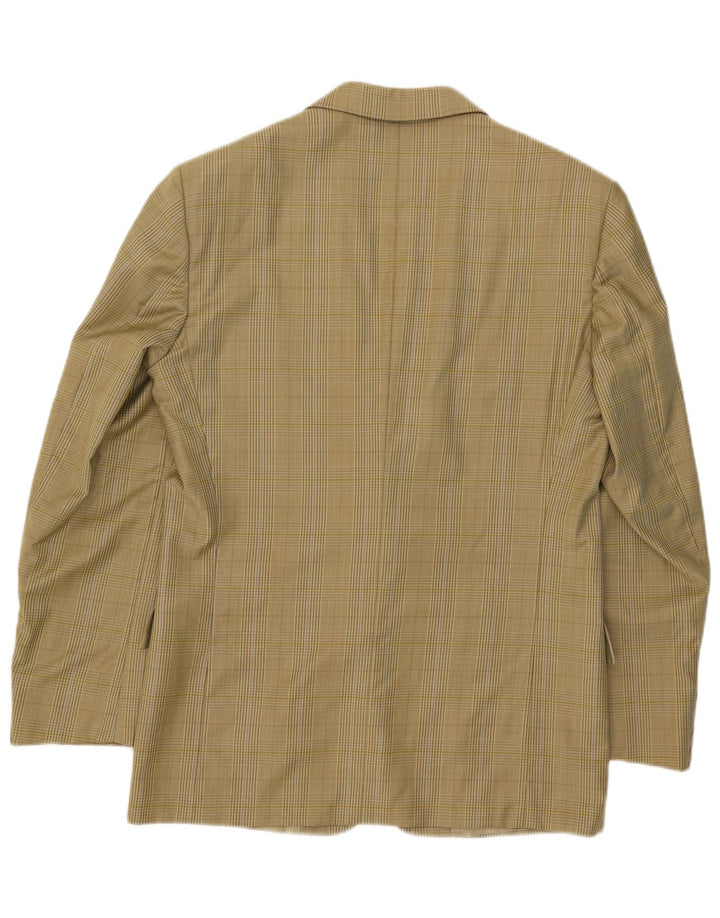 Prestigio Veste blazer à 2 boutons pour homme UK 38 en laine à carreaux vert moyen