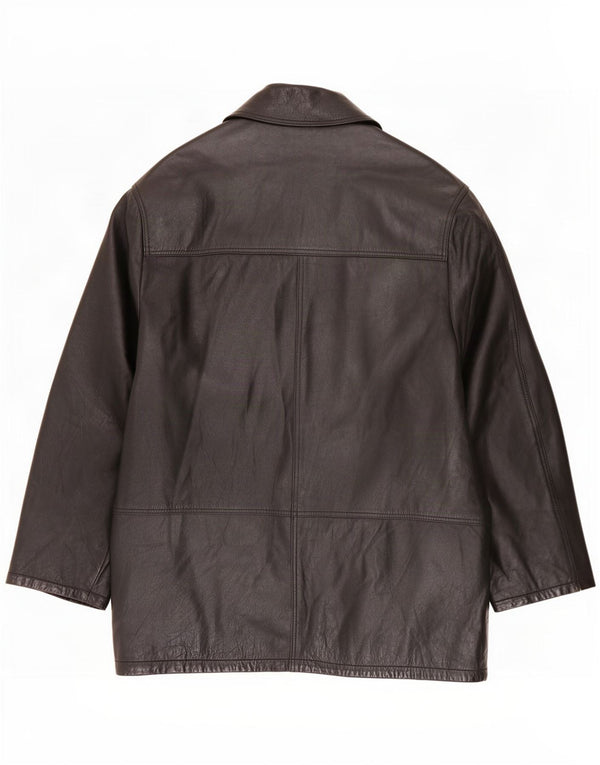 Manteau en cuir homme vintage IT 48 Medium Noir
