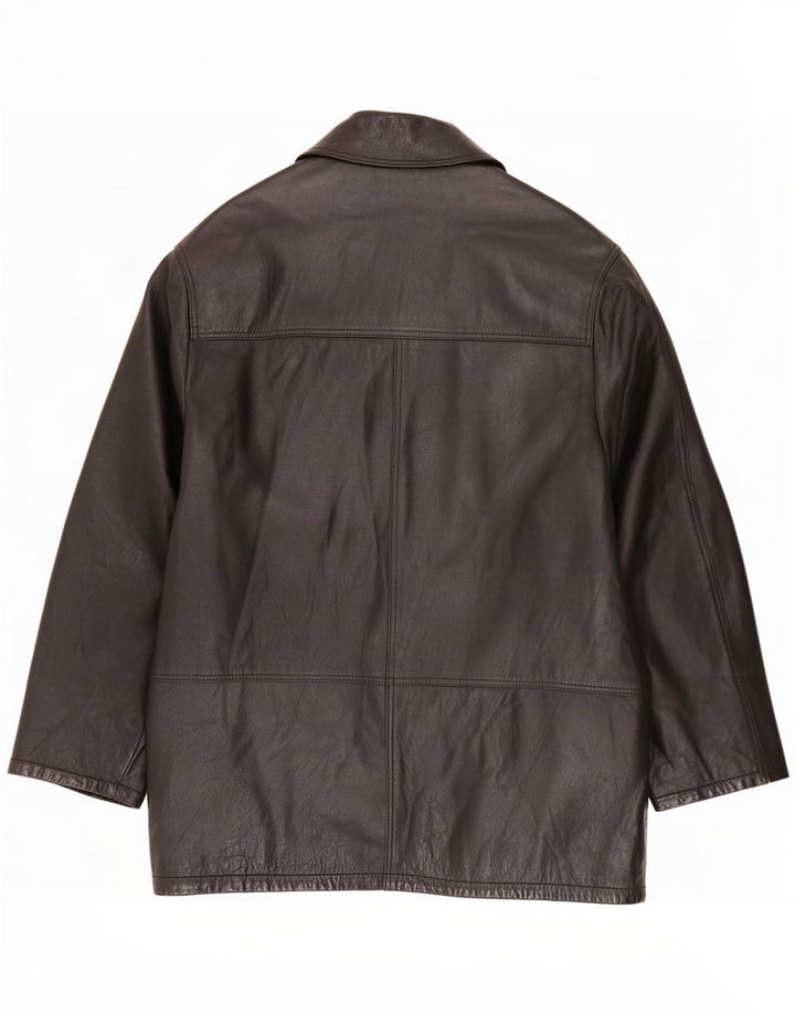 Manteau en cuir homme vintage IT 48 Medium Noir