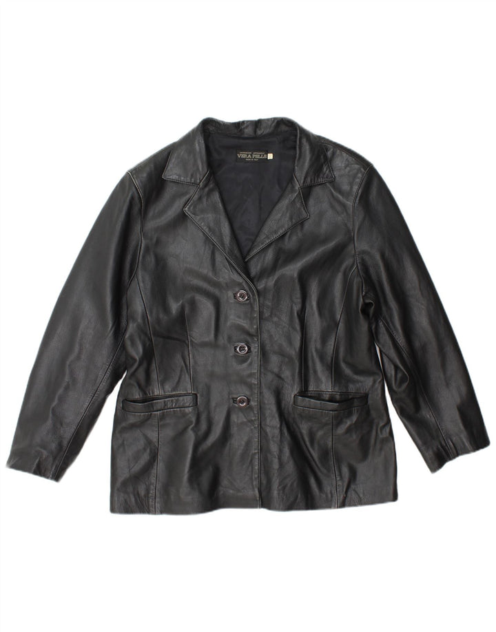 Veste en cuir femme vintage IT 50 XL Cuir noir