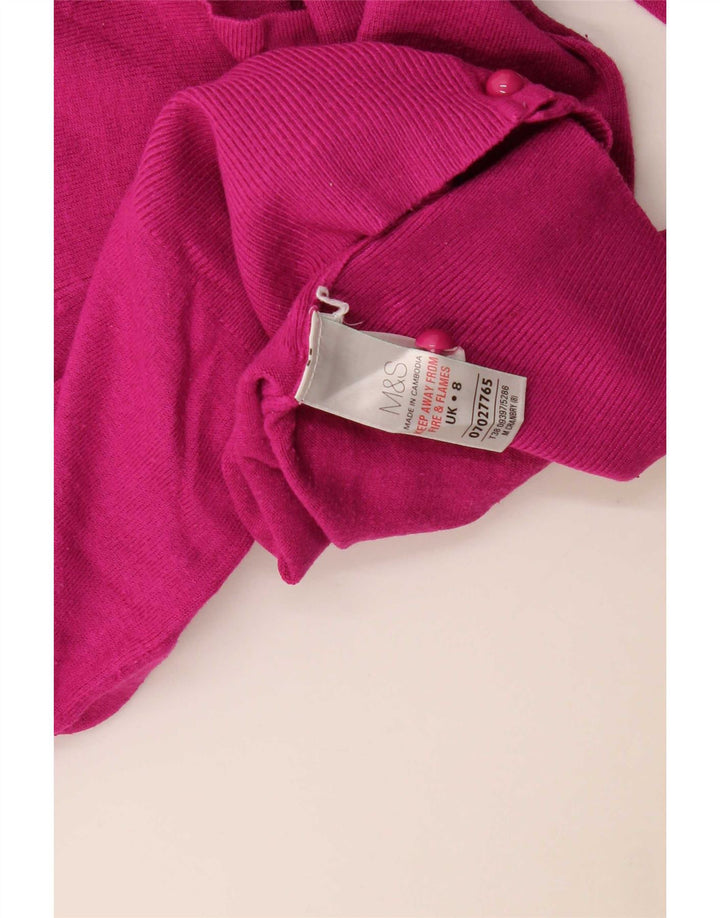 Marks & Spencer Pull Cardigan Femme UK 8 Petite Viscose Rose