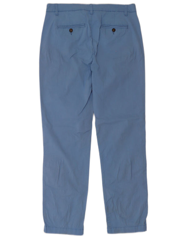 Jigsaw Womens Straight Chino Trousers UK 12 Medium W34 L28 Blue Cotton