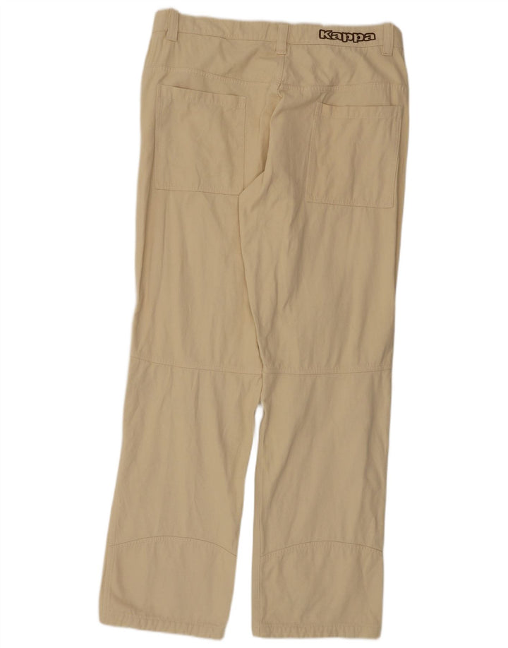KAPPA Pantalon décontracté droit graphique pour homme XL W38 L35 Beige Coton