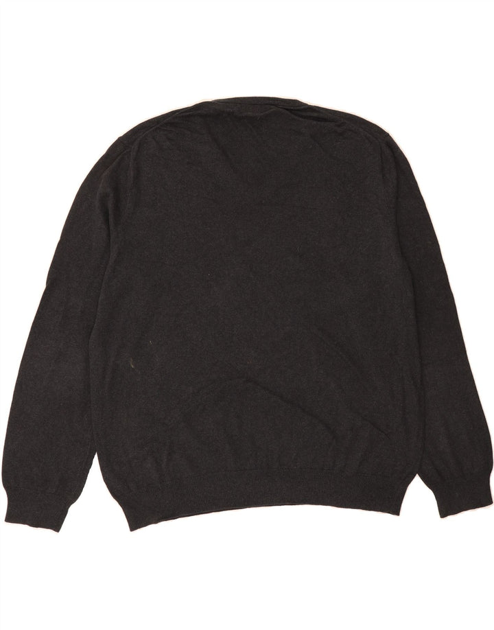 J. CREW Mens V-Neck Jumper Sweater XL Grey Cotton Vintage J. Crew and Second-Hand J. Crew from Messina Hembry 