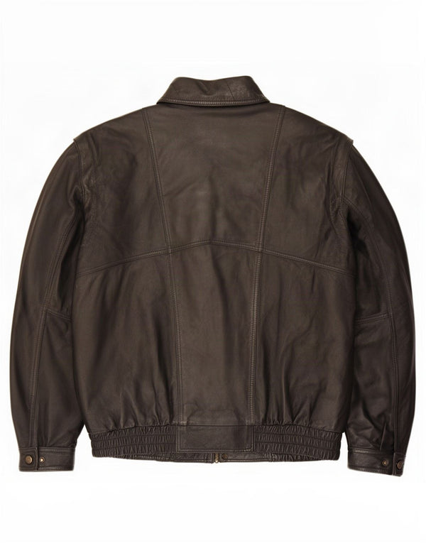 Veste en simili cuir homme vintage UK 40 grand polyester noir