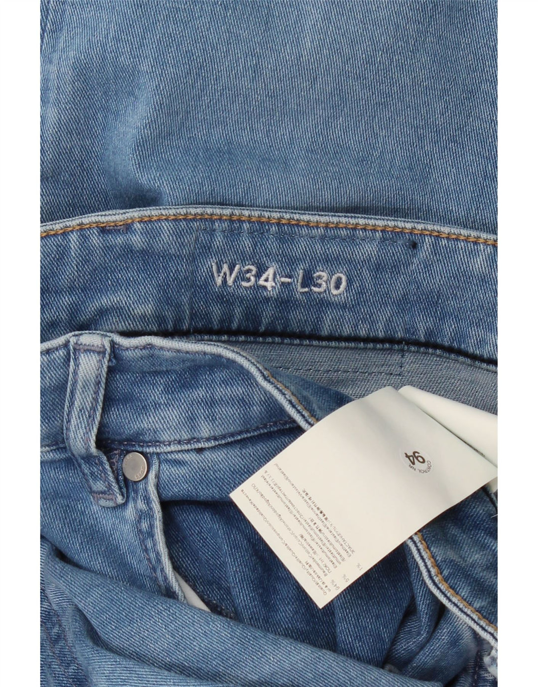 HUGO BOSS Womens Regular Tapered Jeans W34 L30 Blue Cotton