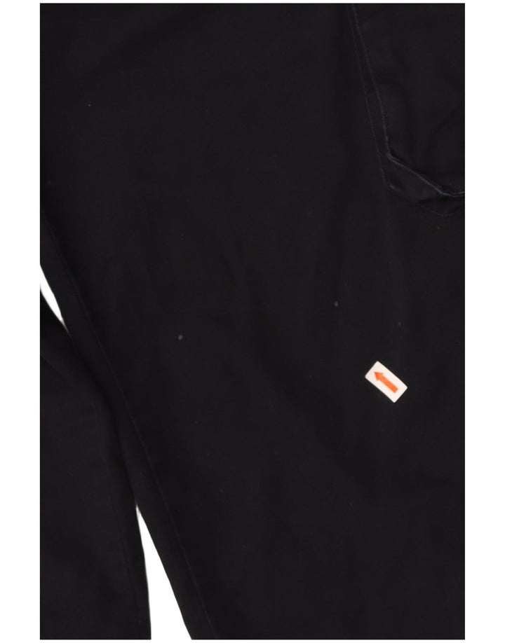 BASICLINE Mens Straight Cargo Trousers IT 50 Large W34 L32 Navy Blue