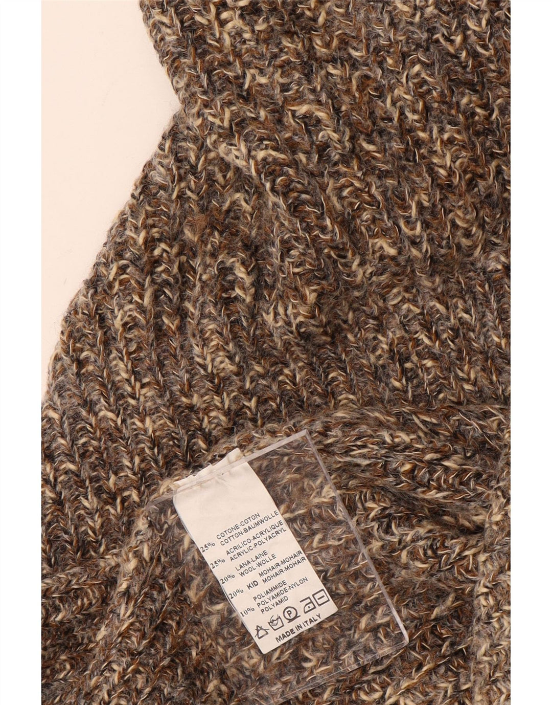 VINTAGE Femme Pull surdimensionné à col en V UK 18 XL Marron Moucheté