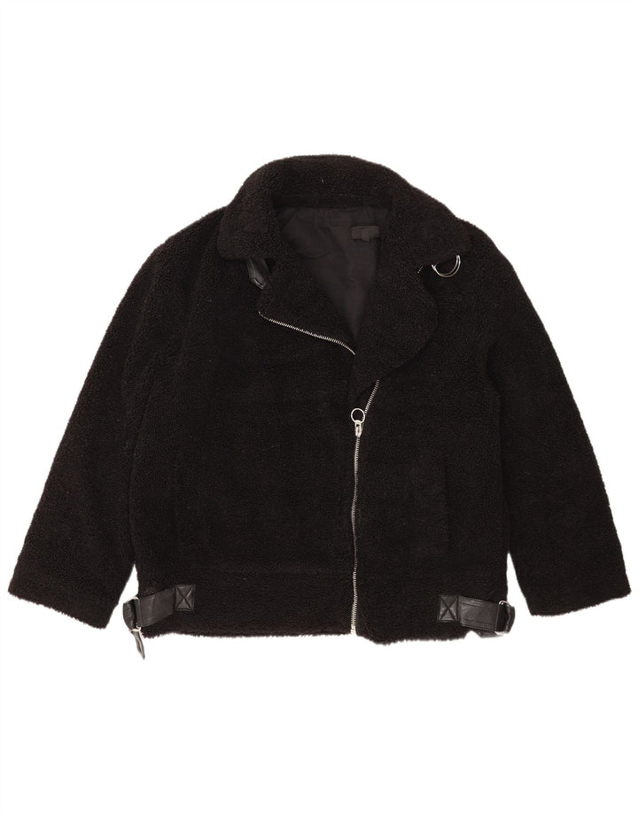 Topshop Veste polaire surdimensionnée pour femme UK 44 Medium Noir Polyester