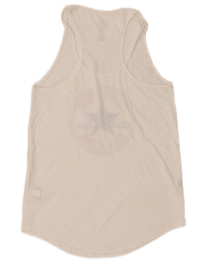 CONVERSE Débardeur graphique coupe classique pour femme UK 6 XS en coton blanc