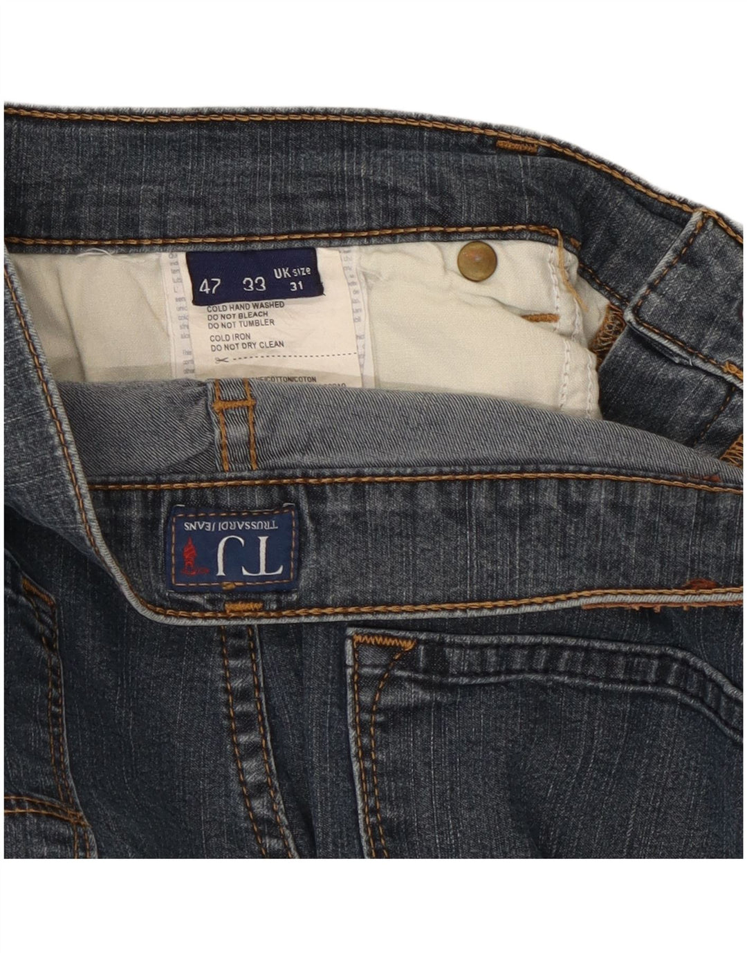 Trussardi Femme Jean Droit W31 L29 Bleu Marine Coton