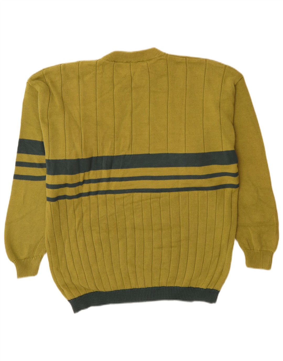 Stefanel Pull à col rond pour homme en coton color block vert moyen