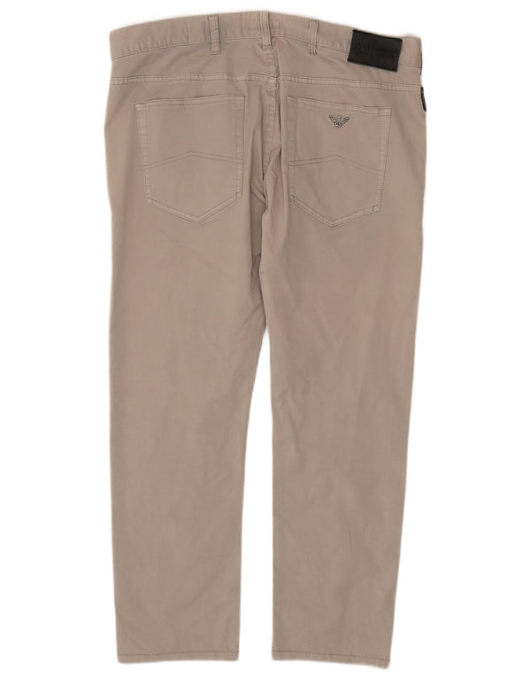Armani Pantalon décontracté coupe slim pour homme W36 L28 Coton beige