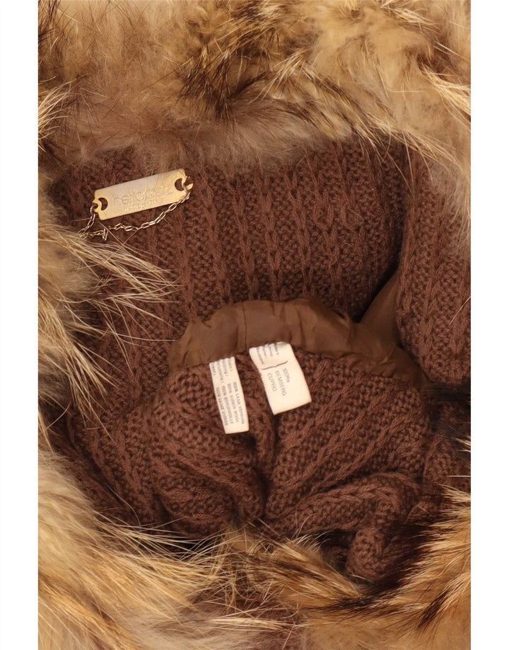Hettabretz Manteau long en cuir pour femme UK 18 XL Marron