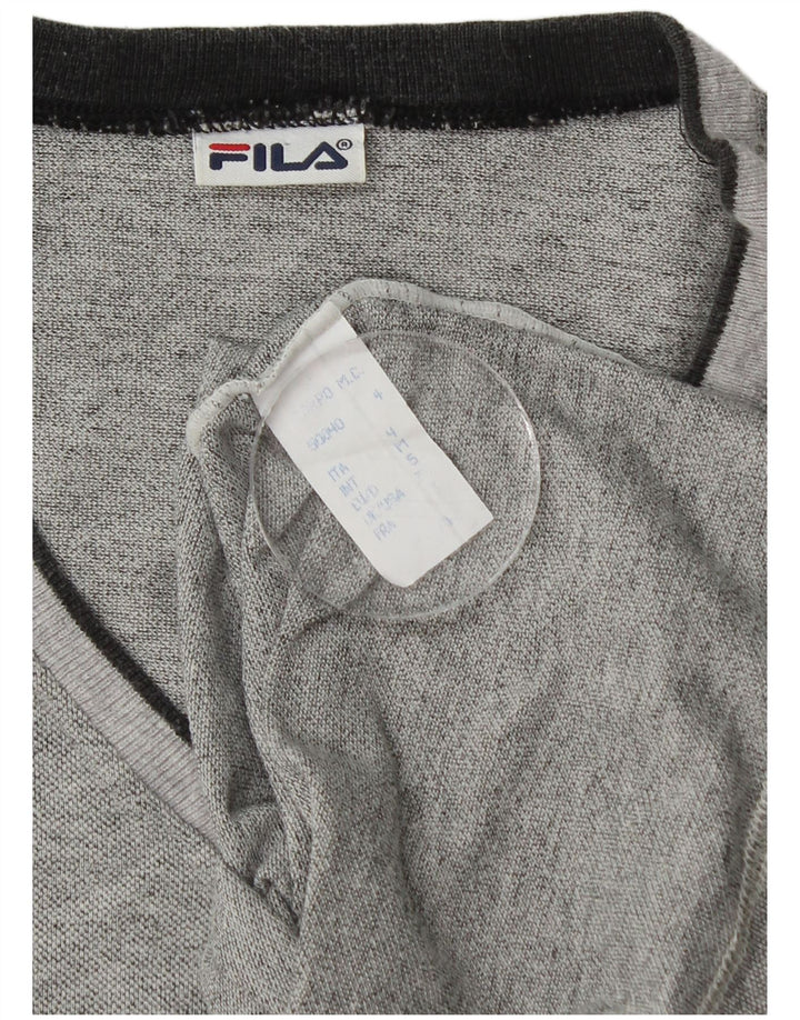 Fila T-Shirt Homme Gris Moyen Coton