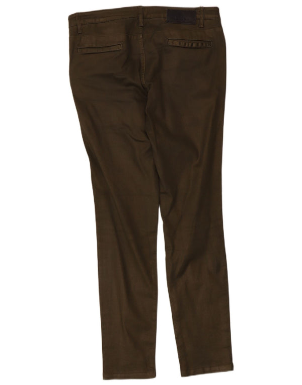 Massimo Dutti Pantalon cargo slim pour femme EU 40 Medium W30 L29 Kaki Coton