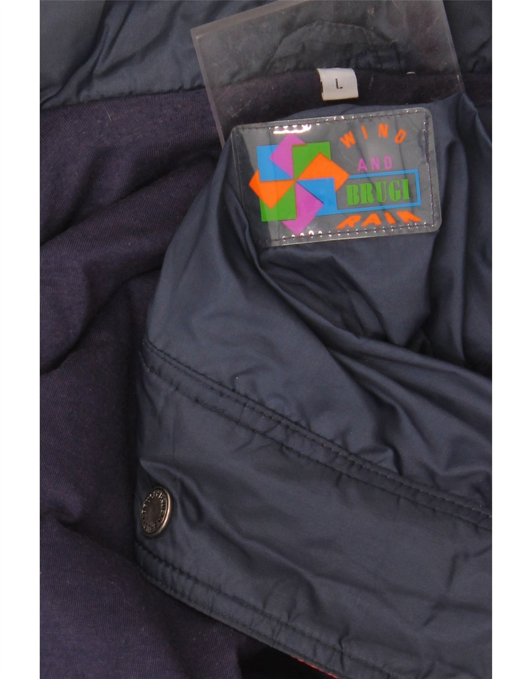 BRUGI Veste coupe-vent pour homme UK 40 Large Bleu marine Colourblock