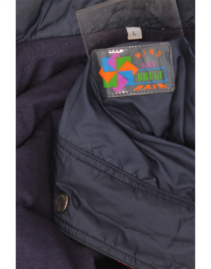 BRUGI Veste coupe-vent pour homme UK 40 Large Bleu marine Colourblock