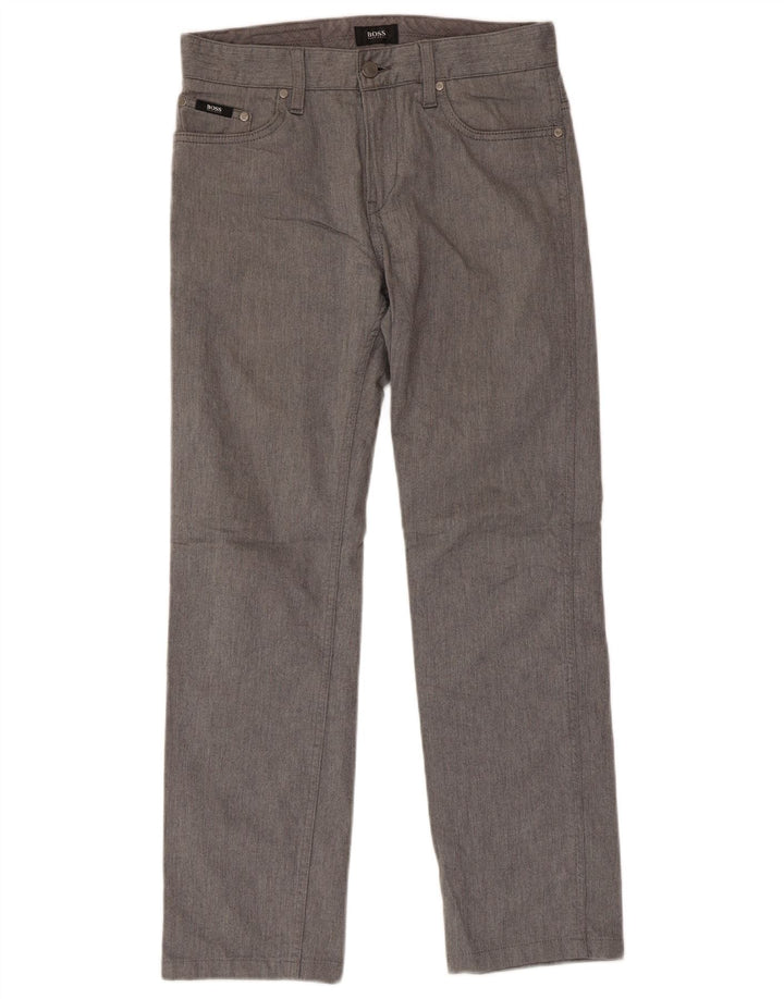 HUGO BOSS Pantalon décontracté droit W30 L28 Homme Gris Coton